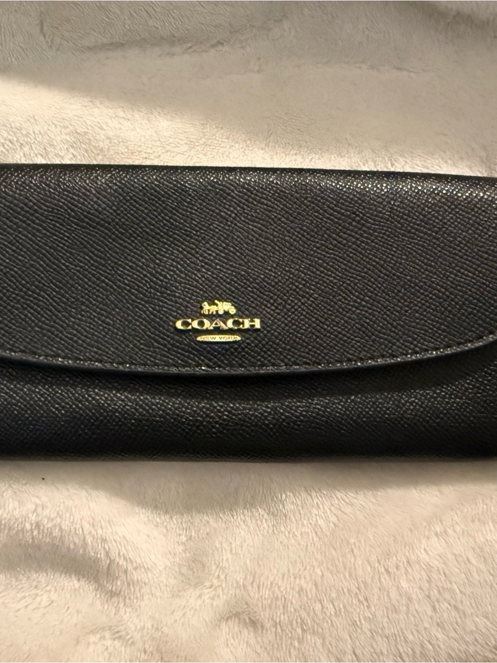 Coach Black crossgrain leather wallet